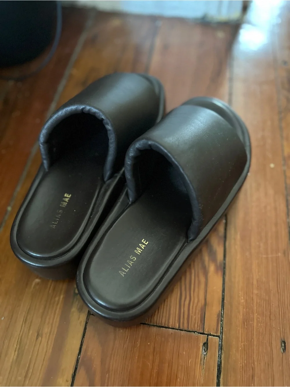 Alias Mae Brown Slide Platform Sandals